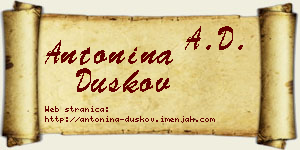 Antonina Duškov vizit kartica